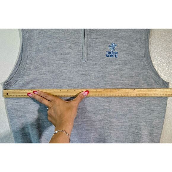 Peter Millar 100% Merino Wool Quarter Zip Golf Vest Pullover Men's Large - Picture 8 of 9